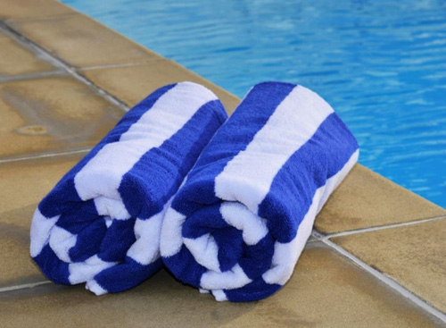 Pool Towel Blue & White